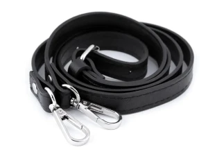 Taschenriemen mit Karabinern – Kunstleder – schwarz