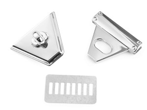 Taschenverschluss - dreieckig - 47x50 mm - Nickel