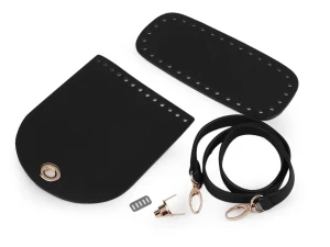 Bastelset für Handtaschen - Öko-Leder - schwarz