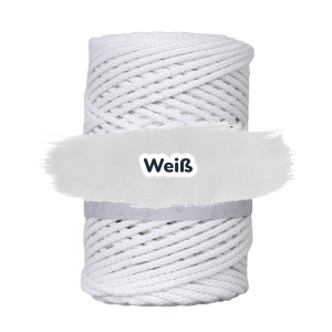 Baumwollkordel 5mm - ohne Kern -100 m - Weiß (000)