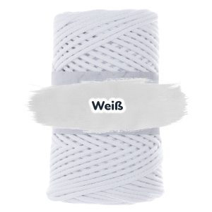 Baumwollkordel 3mm - Polyesterkern -100 m - Weiß (000)