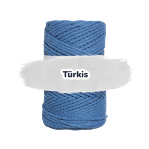 Baumwollkordel 3mm - Polyesterkern -100 m - Türkis (430)