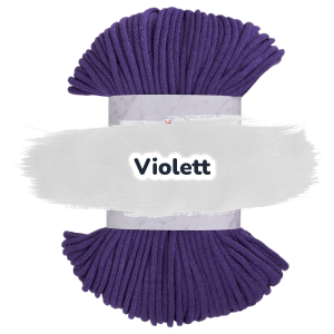 Baumwollkordel 5mm - Polyesterkern -100 m - Violett (550)