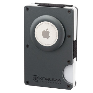 Hliníkové pouzdro na karty s držákem AirTag od Apple (tmavě šedé) - ,  - Koruma®