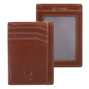Kožené pouzdro na karty RFID (hnědé) - KUK-77TOBR