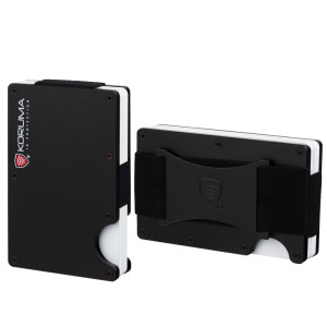 Hliníkové pouzdro s gumičkou pro bezkontaktní karty RFID (černé) - KUK-115BL