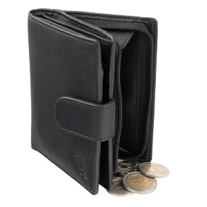 Pánská kožená peněženka s ochranou RFID BLOCK (černá) - SM-906GBL