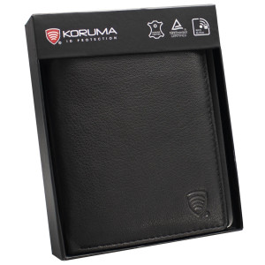 Pánská kožená peněženka s ochranou RFID BLOCK (černá) -