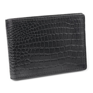 Super tenká pánská kožená peněženka SLIM (černá, Croco) - SM-93CRBL