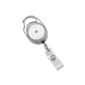 Brelok typu JoJo z Karabińczykiem na Identyfikator i Skipass Biały