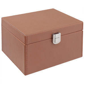 Klatka Faradaya na kluczyki samochodowe Keyless (brązowy, srebrne zapięcie)