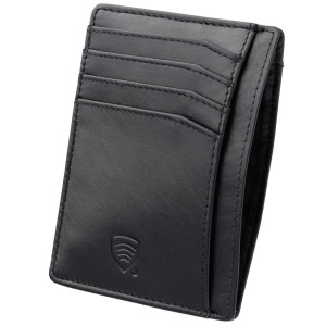 Skórzane Etui Na Karty Zbliżeniowe Rfid Do Marynarki (czarny)