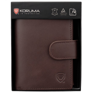 Portofel Bărbătesc din Piele Naturală cu Protecție RFID pentru Carduri și Monede (maro)