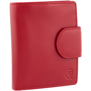 Portofel din piele pentru femei cu protecție RFID (roșu)