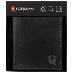 Portofel mic din piele pentru tineri cu protecție RFID (negru)