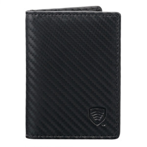 Portofel mic și compact pentru carduri de credit cu album suplimentar (negru, carbon)