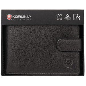 Portofel Bărbătesc din Piele Naturală cu Închidere, Protecție RFID, pentru Carduri Contactless și Monede (Maro Întunecat)