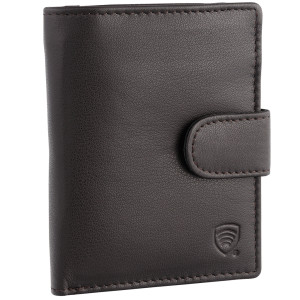 Portofel din piele pentru bărbați cu protecție RFID BLOCK (maro)