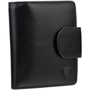 Portofel din piele pentru femei cu protecție RFID (negru)