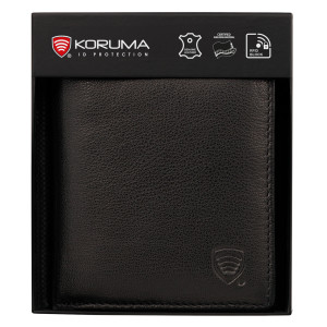Portofel mic din piele pentru tineri cu protecție RFID (negru)
