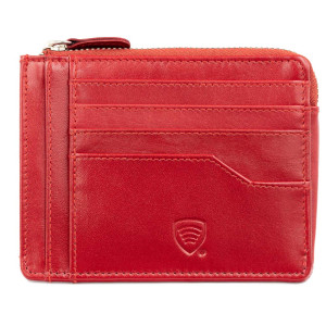 Portofel RFID cu blocare pentru card și ID (roșu)