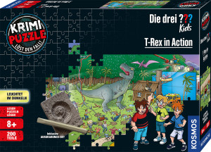 Krimi-Puzzle: Die drei ??? Kids - T-Rex in Action Brettspiel ab 8 Jahren, für 1-1 Spieler