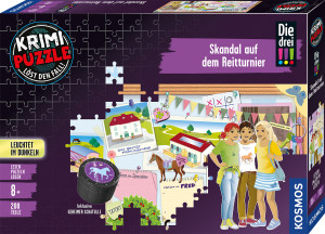 Krimi-Puzzle: Die drei !!! - Skandal auf dem Reitturnier Brettspiel ab 8 Jahren