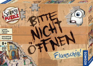 Story-Puzzle: Bitte nicht öffnen - Flauschig! Brettspiel ab 8 Jahren, für 1 Spieler