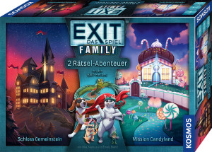 EXIT® - Das Spiel - Family: Schloss Gemeinstein/Mission Candyland Brettspiel ab 8 Jahren, für 2-4 Spieler