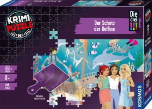 Krimi-Puzzle: Die drei !!! - Der Schatz der Delfine Brettspiel ab 8 Jahren, für 1-4 Spieler