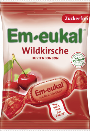 Cukierki bez cukru ziołowe Wiśniowe niemieckie EM-EUKAL twarde bez nadzienia