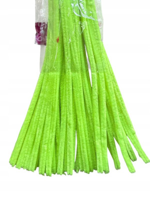 Druciki pluszowe kreatywne x50 wycior ozdobne fluo zielone jaskrawe 30 cm