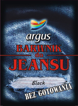 Barwnik do gotowania odzieży ubrań ARGUS DO JEANSU CZARNY