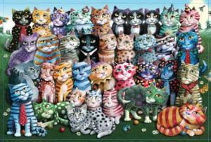 Puzzle 1000 elementów KOTY kotki 36 kotów 75x50 cm