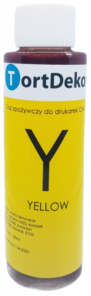 Tusz jadalny do drukarki spożywczej (Żółty)