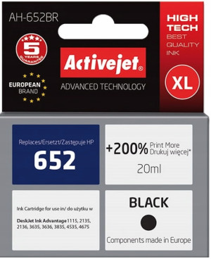 Tusz ActiveJet do HP 652 XL (Czarny)