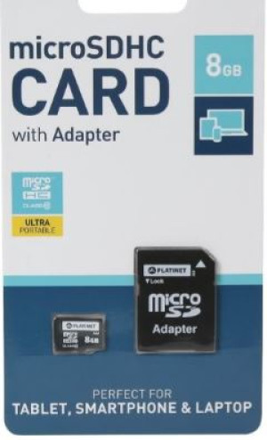 Karta pamięci Platinet microSDHC 8GB class 10, Adapter SD