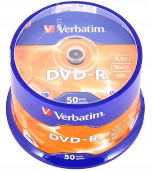 Płyty Verbatim DVD-R 4,7GB 16x 120min 50 sztuk