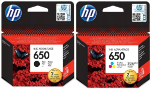 Tusze HP 650 Czarny + Kolor (Komplet)