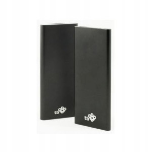 Power bank 9000 mAh czarny 2 USB aluminium 2A