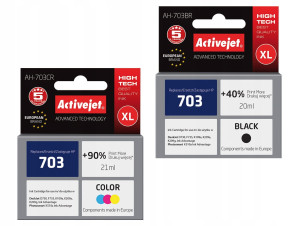 Tusze ActiveJet do HP 703 XL Czarny + Kolor (Komplet)
