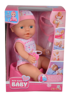 Simba New Born Baby - Lalka funkcyjna z akcesoriami 30 cm jasny róż 5037800 02