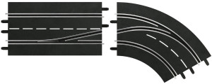 Carrera DIGITAL 124/132 - Zakręt w prawo ze zmianą pasa 30364