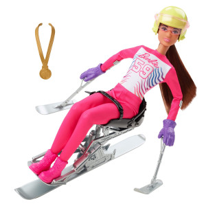 Barbie Sporty zimowe - Lalka Paranarciarka alpejska + Akcesoria HCN33