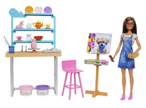 Barbie - Zestaw Pracownia artystyczna Lalka + Akcesoria HCM85