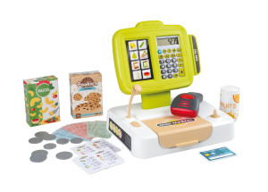 Smoby - Kasa sklepowa elektroniczna z prawdziwym kalkulatorem i skanerem 350113