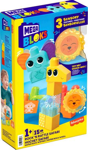 Mega Bloks - Aktywizujące zwierzątka z dżungli Sensoryczny zestaw konstrukcyjny HKN42