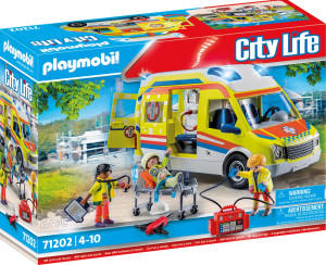 Playmobil - City Life Karetka pogotowia ze światłem i dźwiękiem 71202