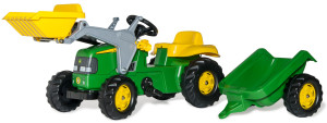 Rolly Toys - Traktor Rolly KID John Deere z łyżką i przyczepą 023110