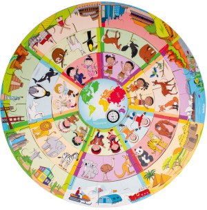 Beleduc - Duże drewniane puzzle XXL Odkrywam świat Edukacyjne 11200